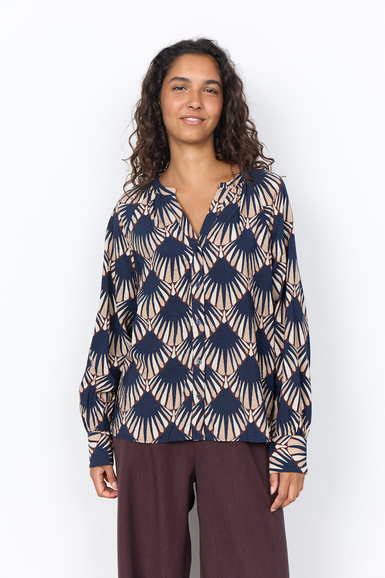 Soyaconcept Halin Aop 1 Shirt Navy Combi
