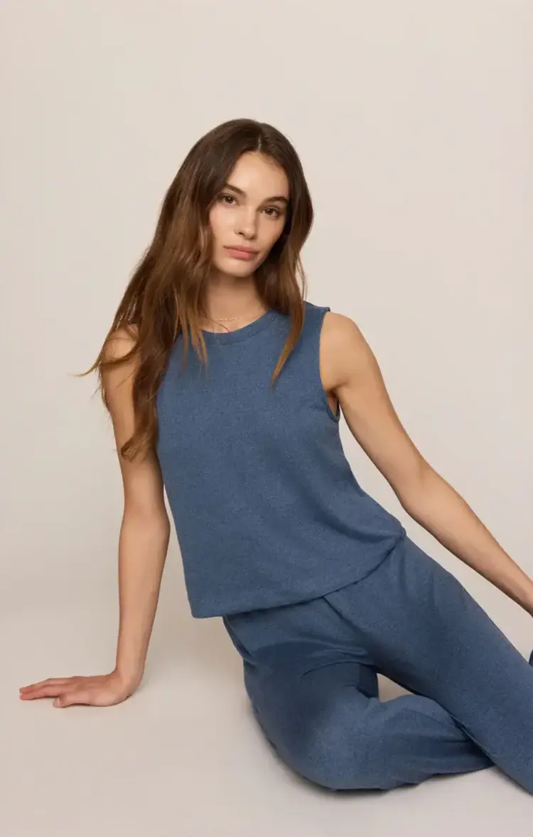 ZSupply Dawn Smocked Soft Knit Pant True Navy