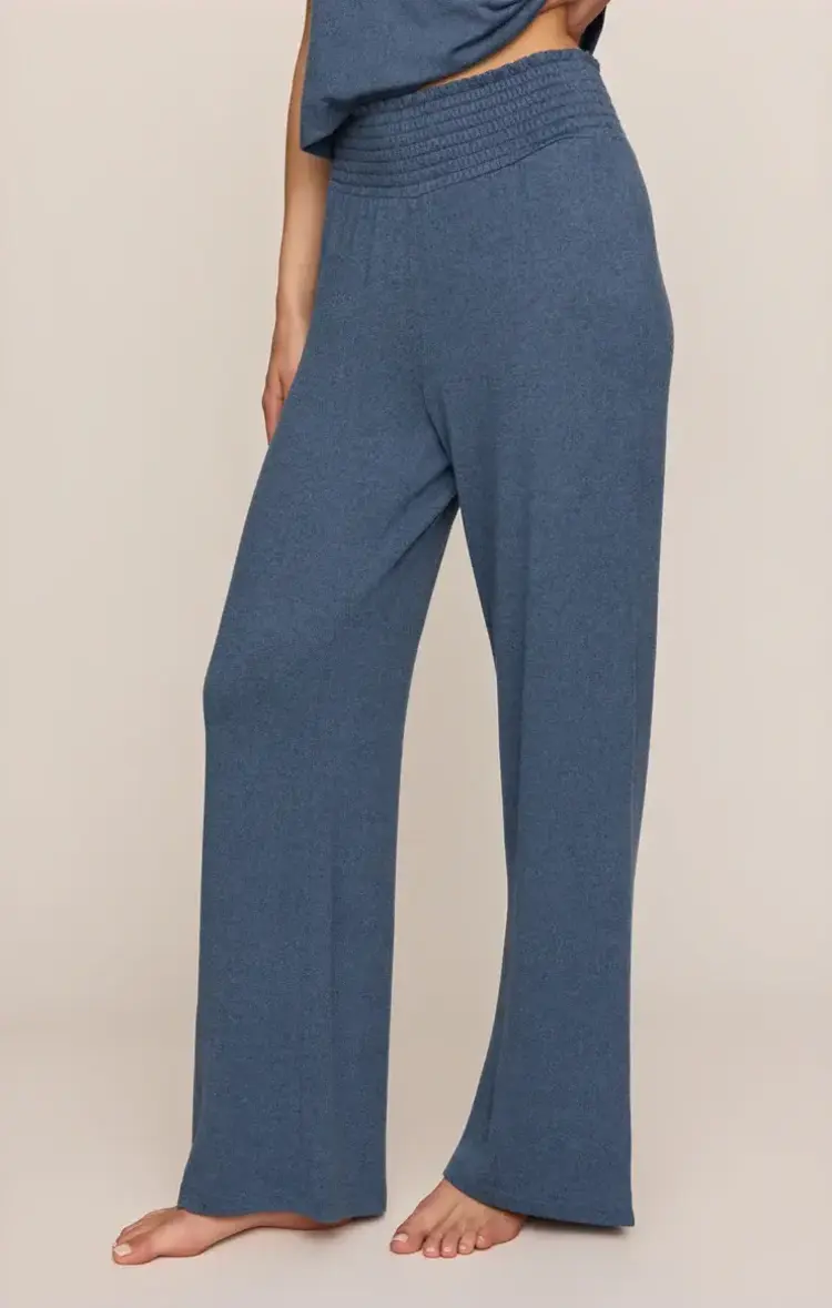 ZSupply Dawn Smocked Soft Knit Pant True Navy