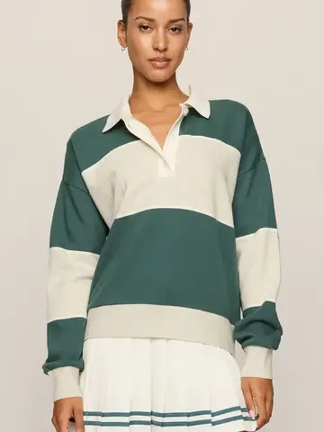 ZSupply Study Break Polo Sweatshirt Feather Grey