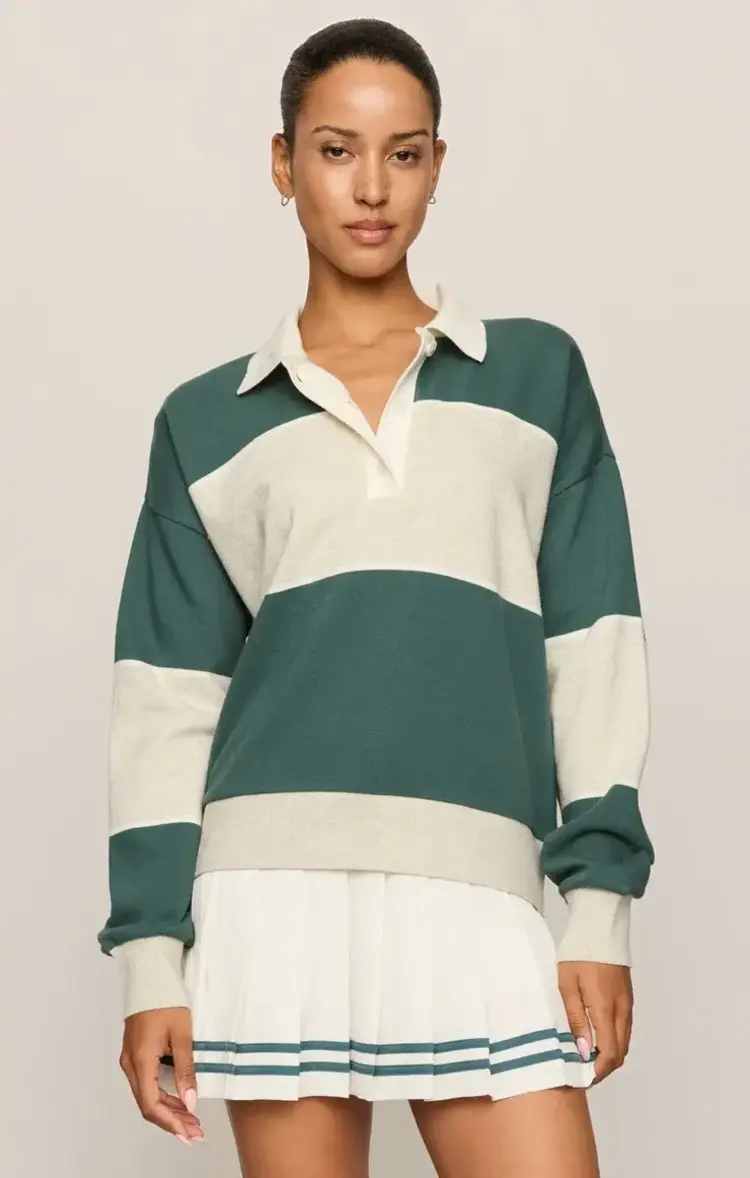 ZSupply Study Break Polo Sweatshirt Feather Grey