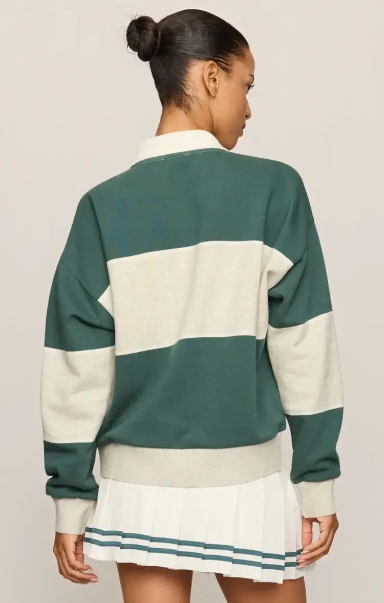ZSupply Study Break Polo Sweatshirt Feather Grey