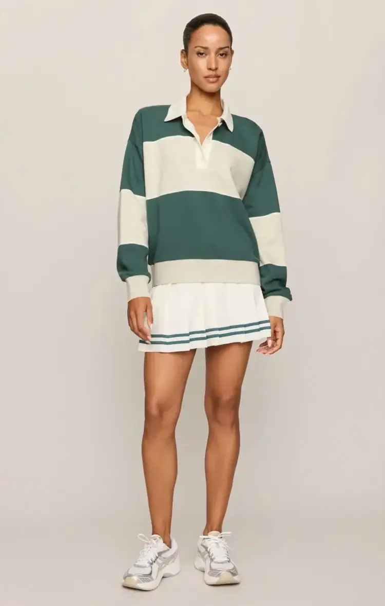 ZSupply Study Break Polo Sweatshirt Feather Grey