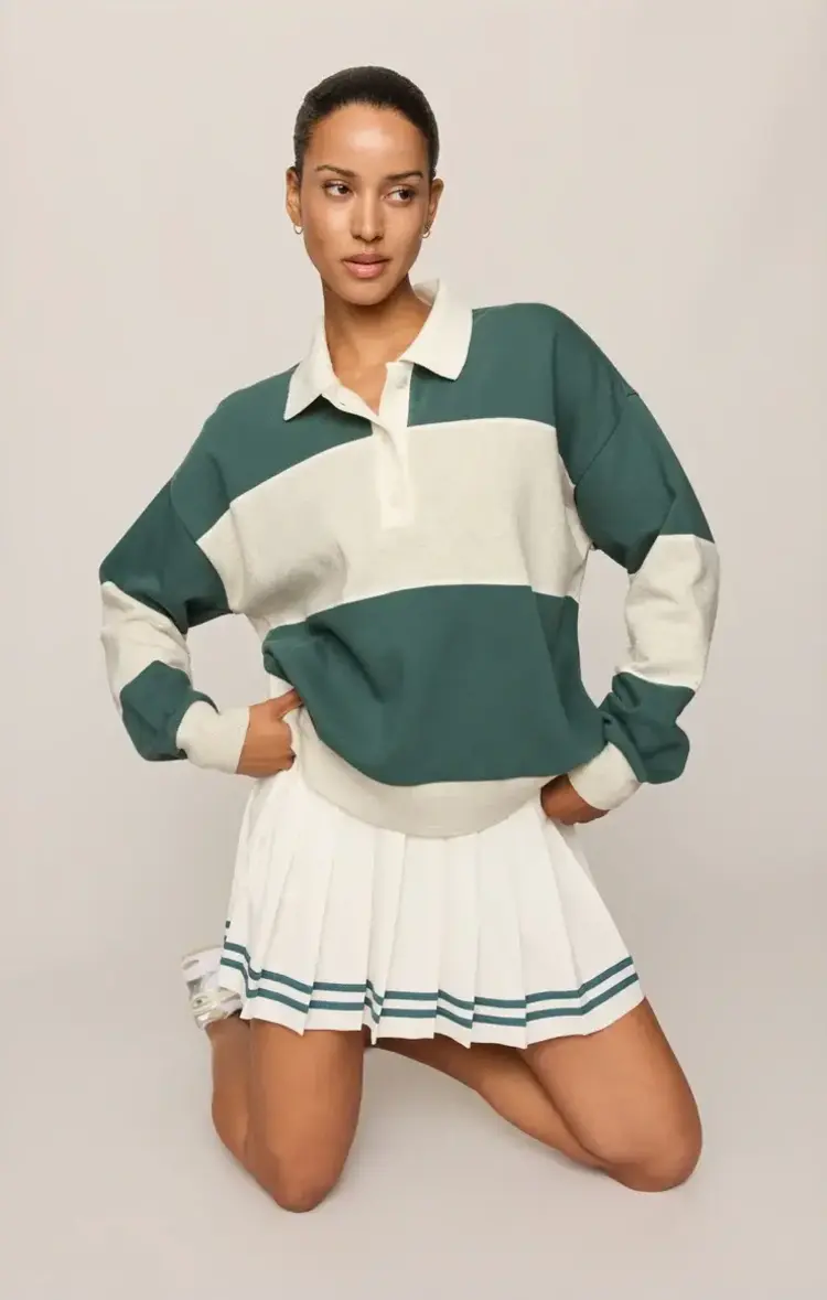 ZSupply Study Break Polo Sweatshirt Feather Grey