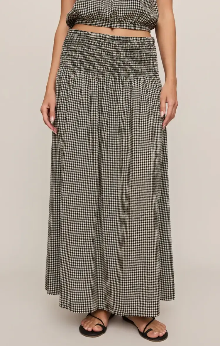 ZSupply Brooke Gingham Maxi Skirt Black