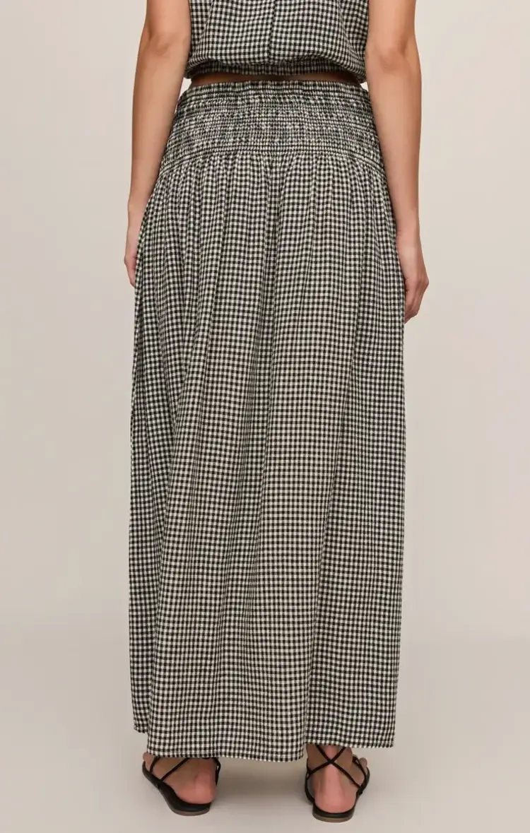 ZSupply Brooke Gingham Maxi Skirt Black