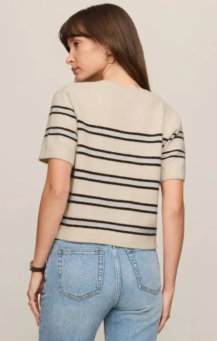 ZSupply Gatewood Stripe Sweater Tee Light Oatmeal Heather