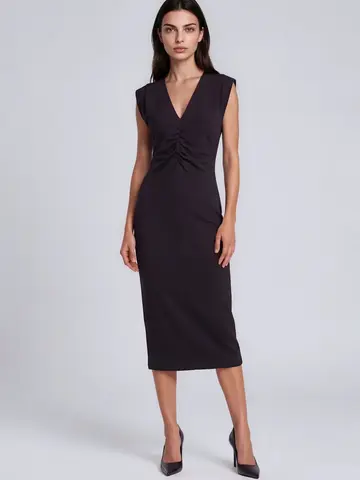 Pure & Simple Scuba Sleeveless Dress Black