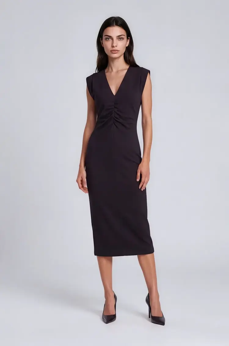Pure & Simple Scuba Sleeveless Dress Black