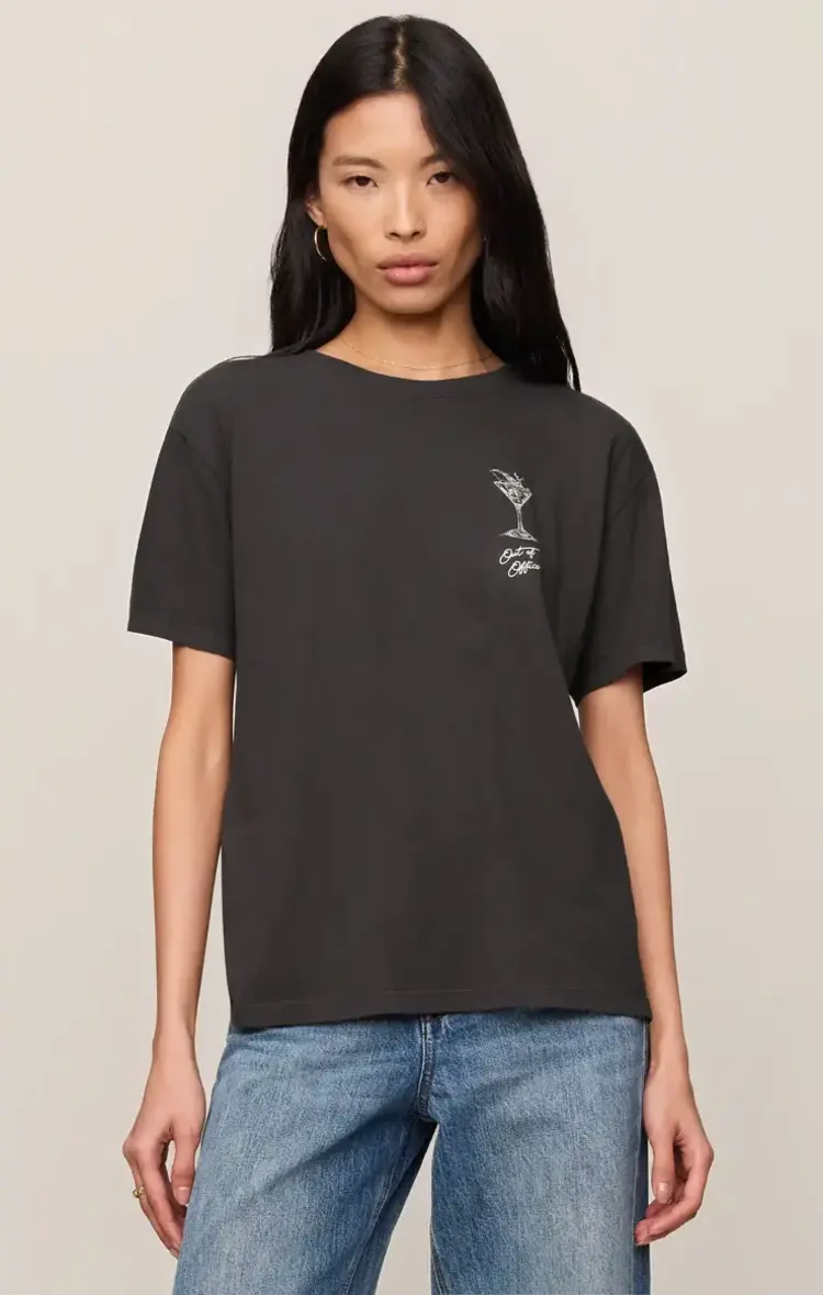 ZSupply Martini Graphic Boyfriend Tee Black Sand