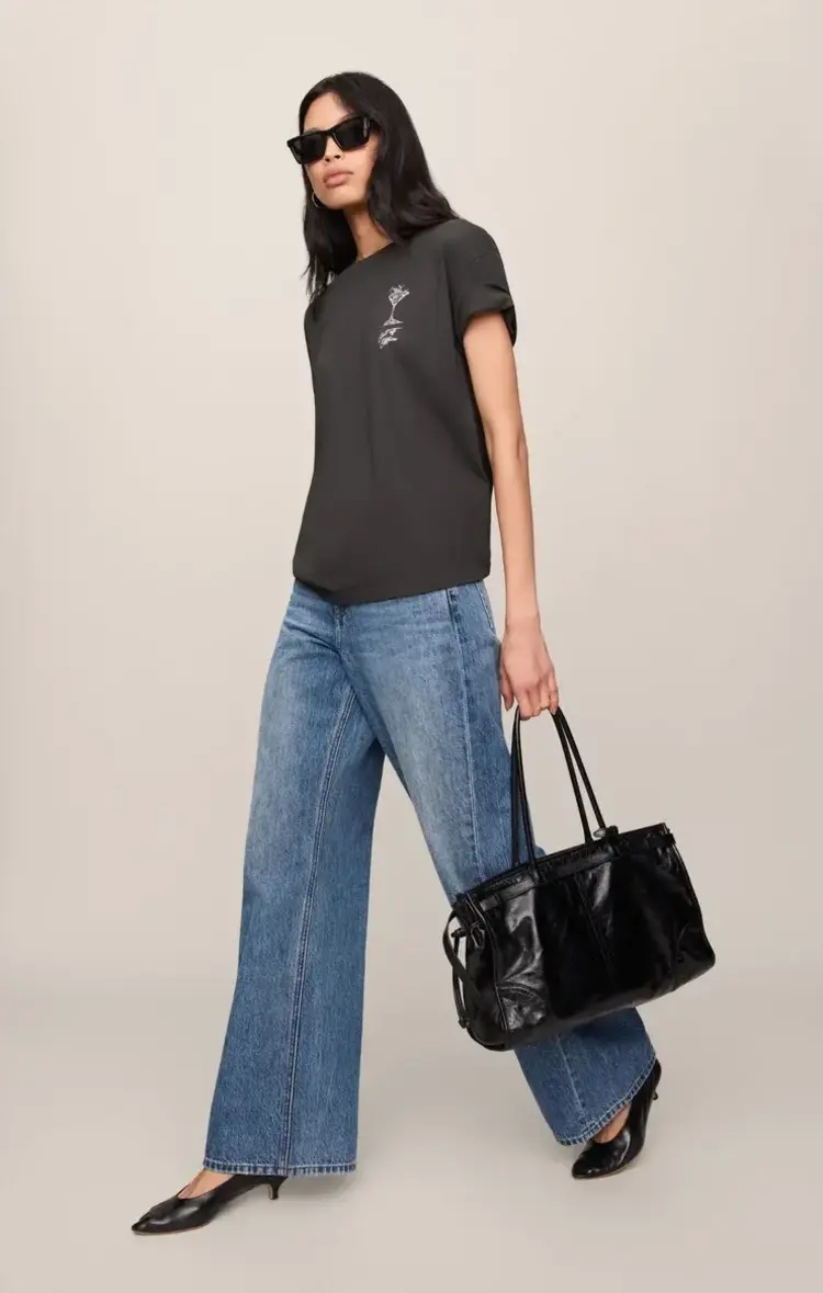ZSupply Martini Graphic Boyfriend Tee Black Sand