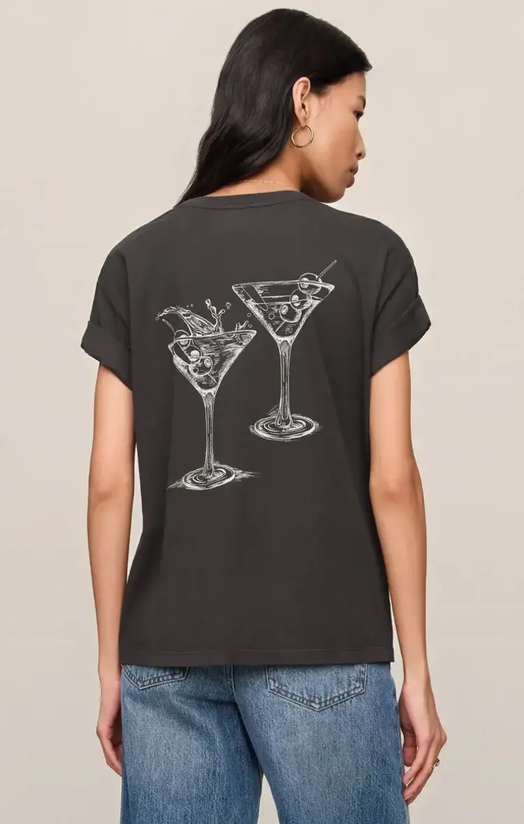 ZSupply Martini Graphic Boyfriend Tee Black Sand