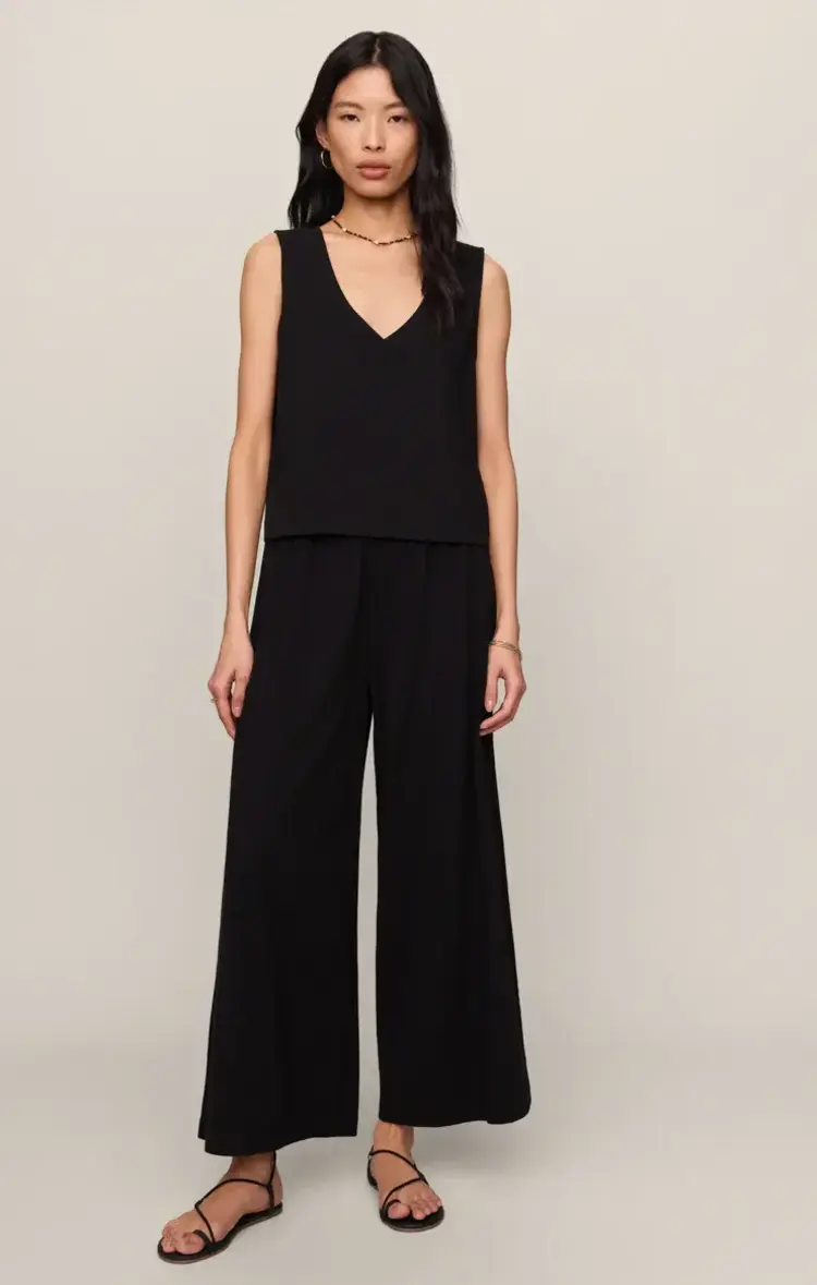 ZSupply Sloane V-Neck Cotton Jersey Tank True Black
