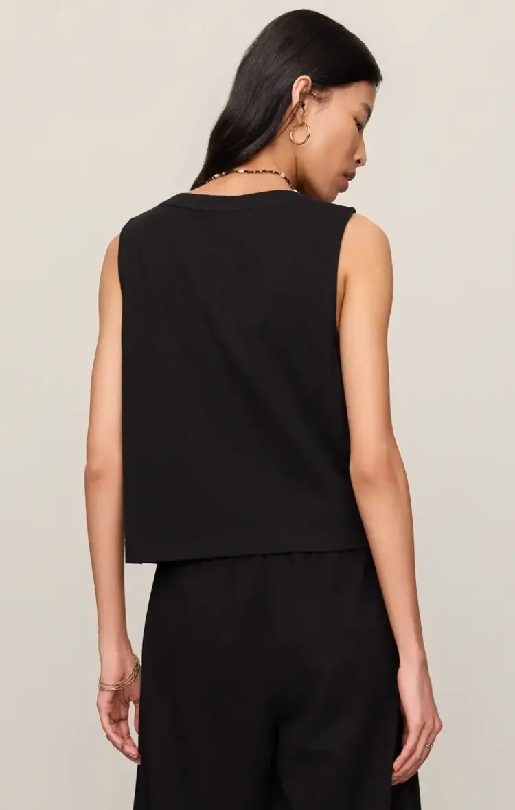 ZSupply Sloane V-Neck Cotton Jersey Tank True Black