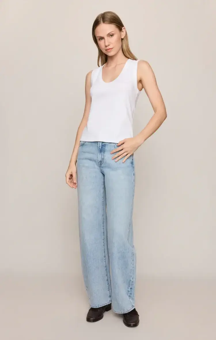 ZSupply Ellie Rib V-Neck Tank White