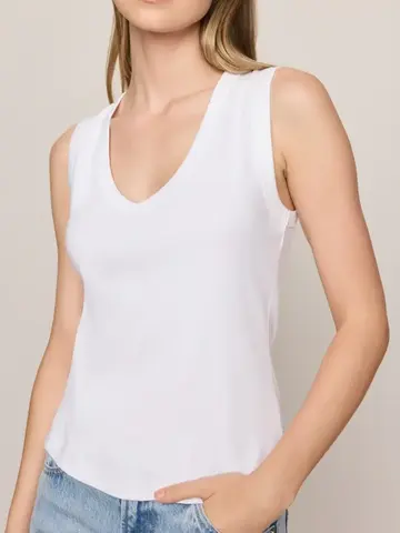 ZSupply Ellie Rib V-Neck Tank White