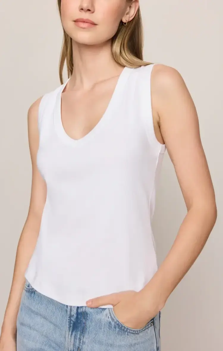 ZSupply Ellie Rib V-Neck Tank White