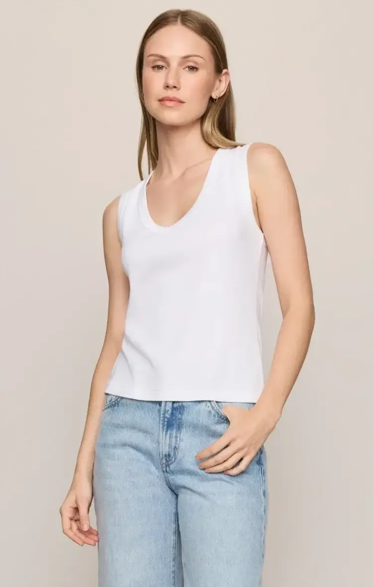 ZSupply Ellie Rib V-Neck Tank White