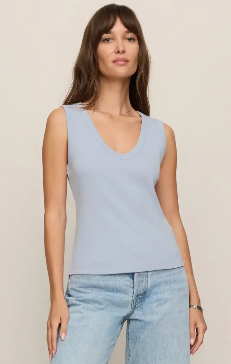 ZSupply Ellie Rib V-Neck Tank Skyline