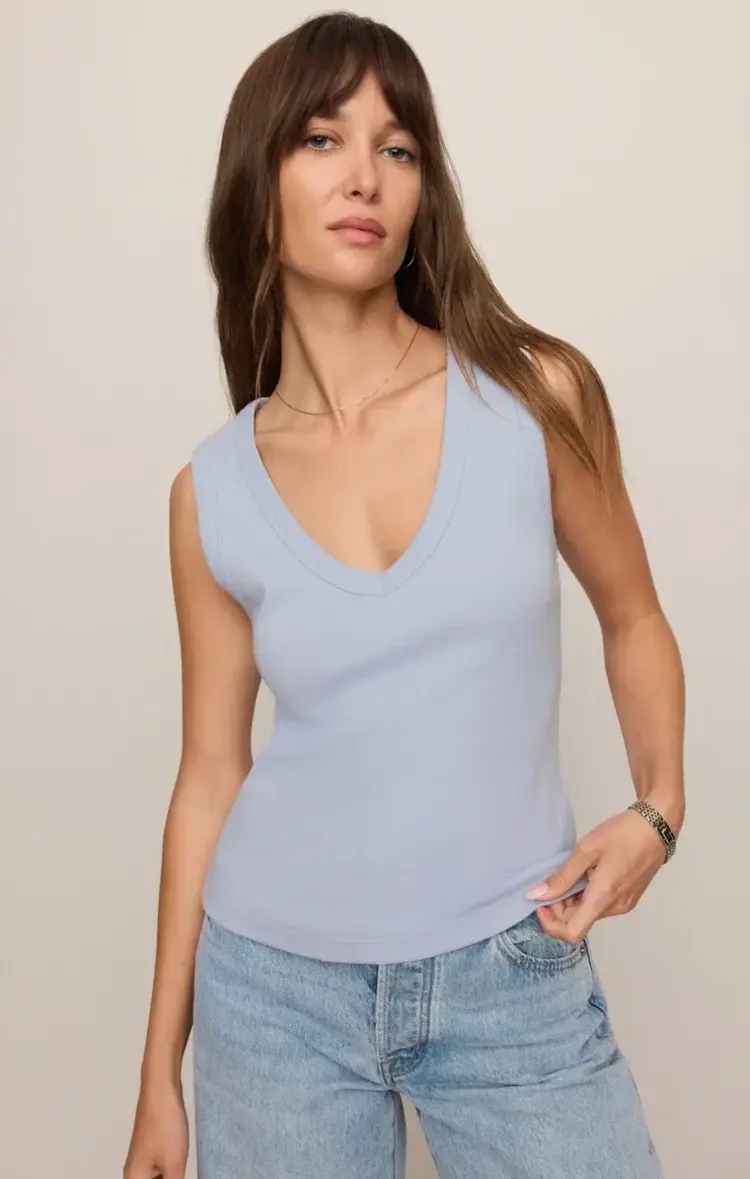ZSupply Ellie Rib V-Neck Tank Skyline