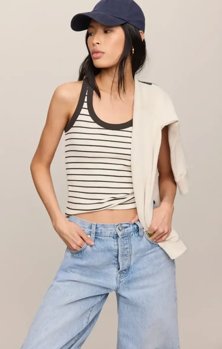 ZSupply Rowe Striped Scoop Tank Cloud