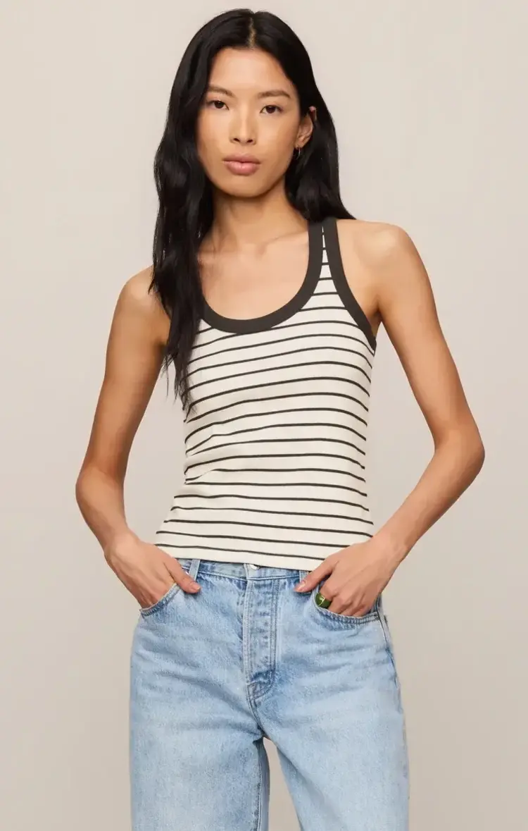 ZSupply Rowe Striped Scoop Tank Cloud