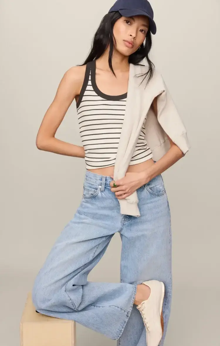 ZSupply Rowe Striped Scoop Tank Cloud