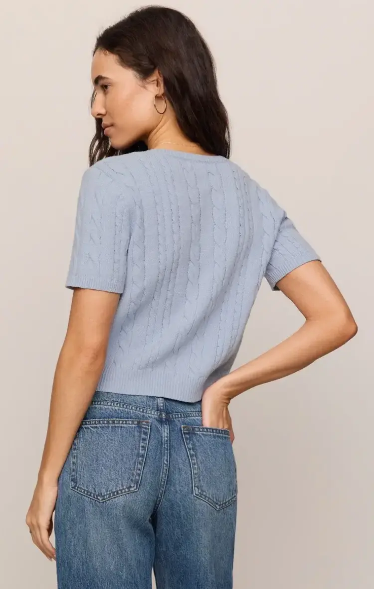 ZSupply Cera Short Sleeve Cardigan Skyline