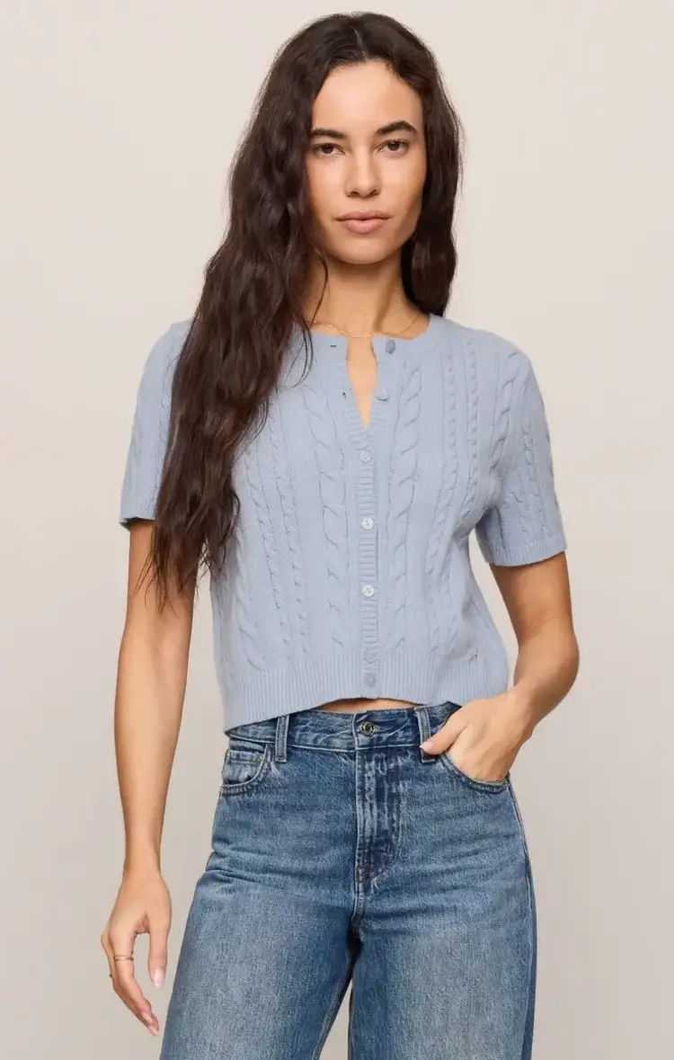 ZSupply Cera Short Sleeve Cardigan Skyline
