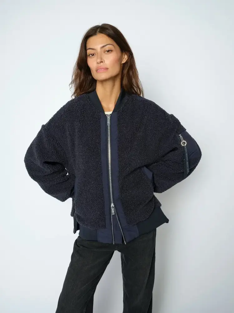 Mos Mosh Emeline Teddy Jacket Salute Navy