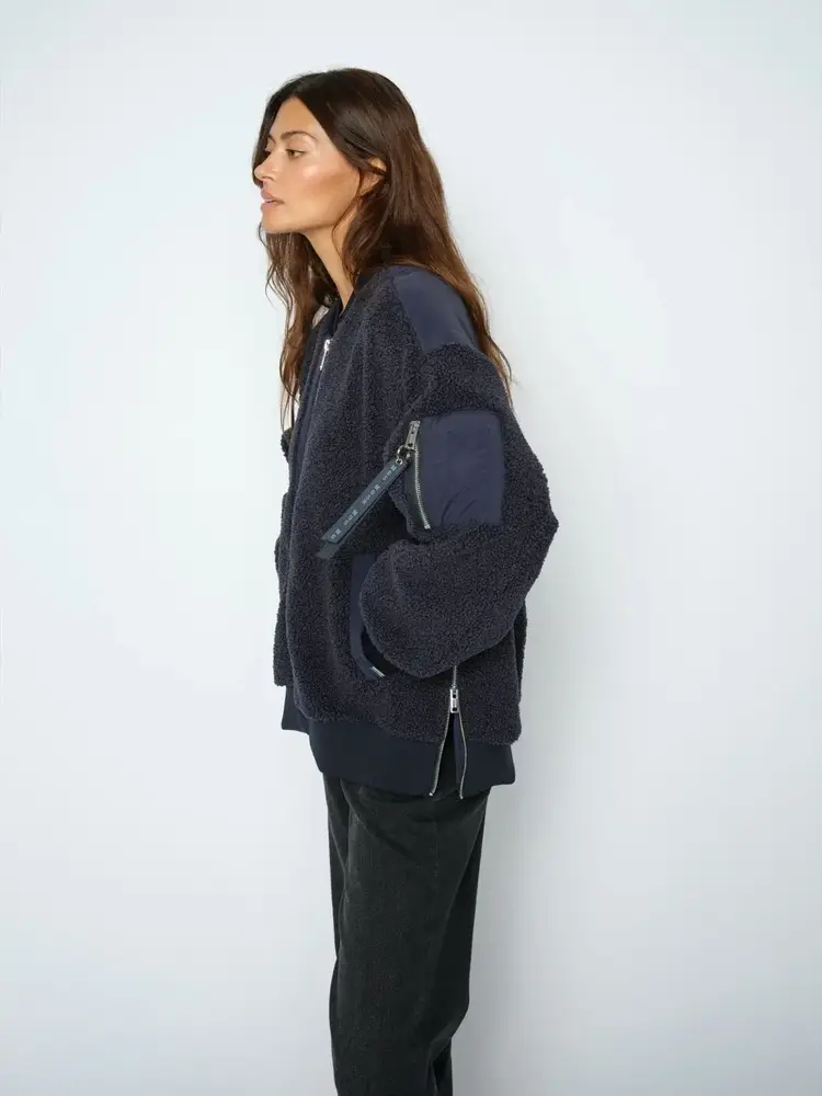Mos Mosh Emeline Teddy Jacket Salute Navy