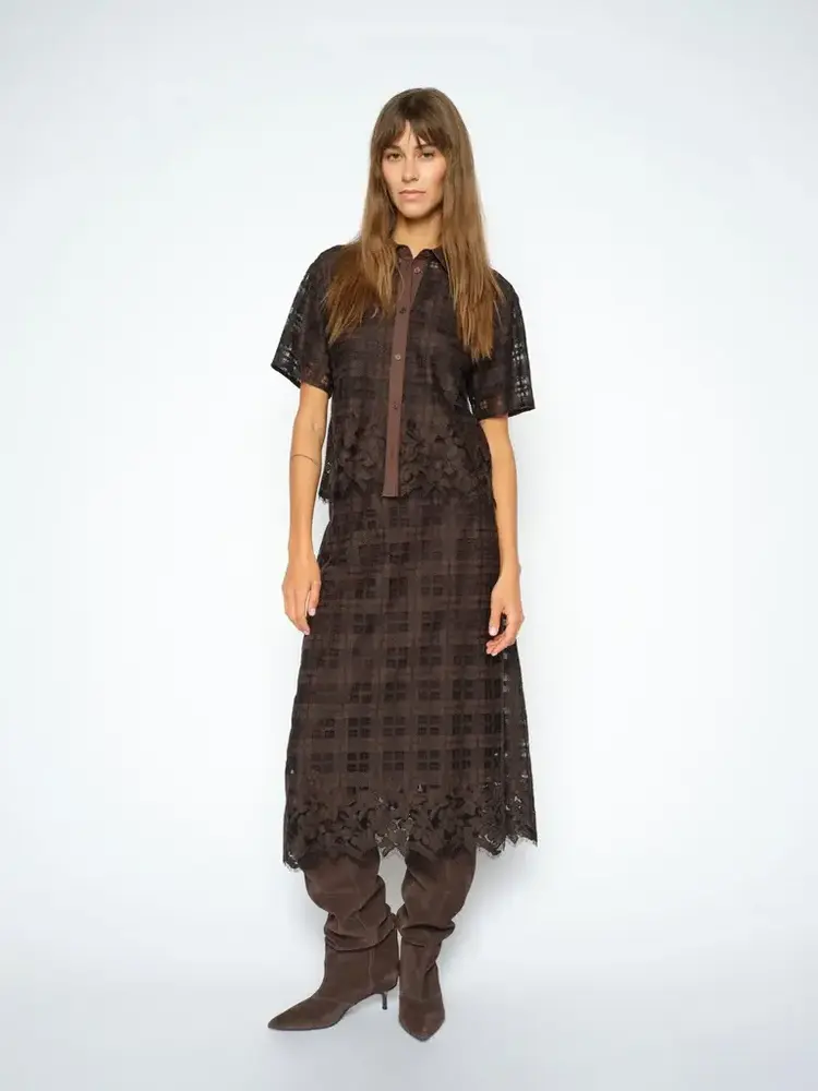Mos Mosh Lia Checko Lace Shirt Delicioso