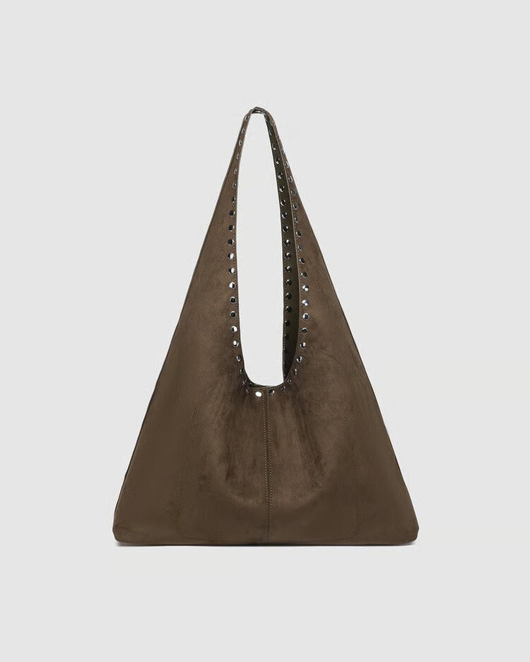 Louenhide Hailey Suede Shoulder Bag Olive