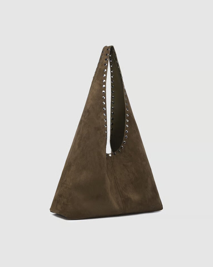 Louenhide Hailey Suede Shoulder Bag Olive