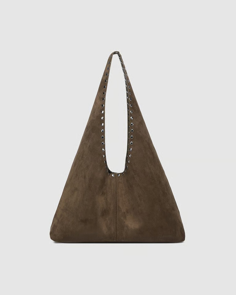 Louenhide Hailey Suede Shoulder Bag Olive