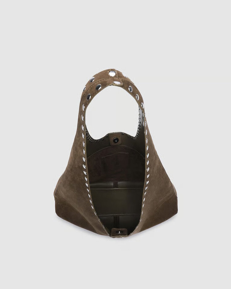 Louenhide Hailey Suede Shoulder Bag Olive