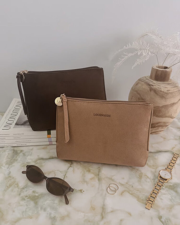 Louenhide Peyton Everyday Pouch Set Suede Honey