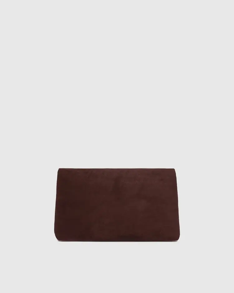 Louenhide Luka Suede Clutch Crossbody Chocolate