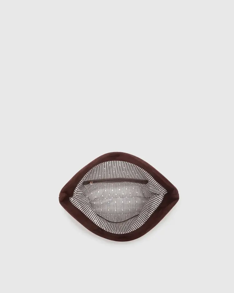 Louenhide Luka Suede Clutch Crossbody Chocolate