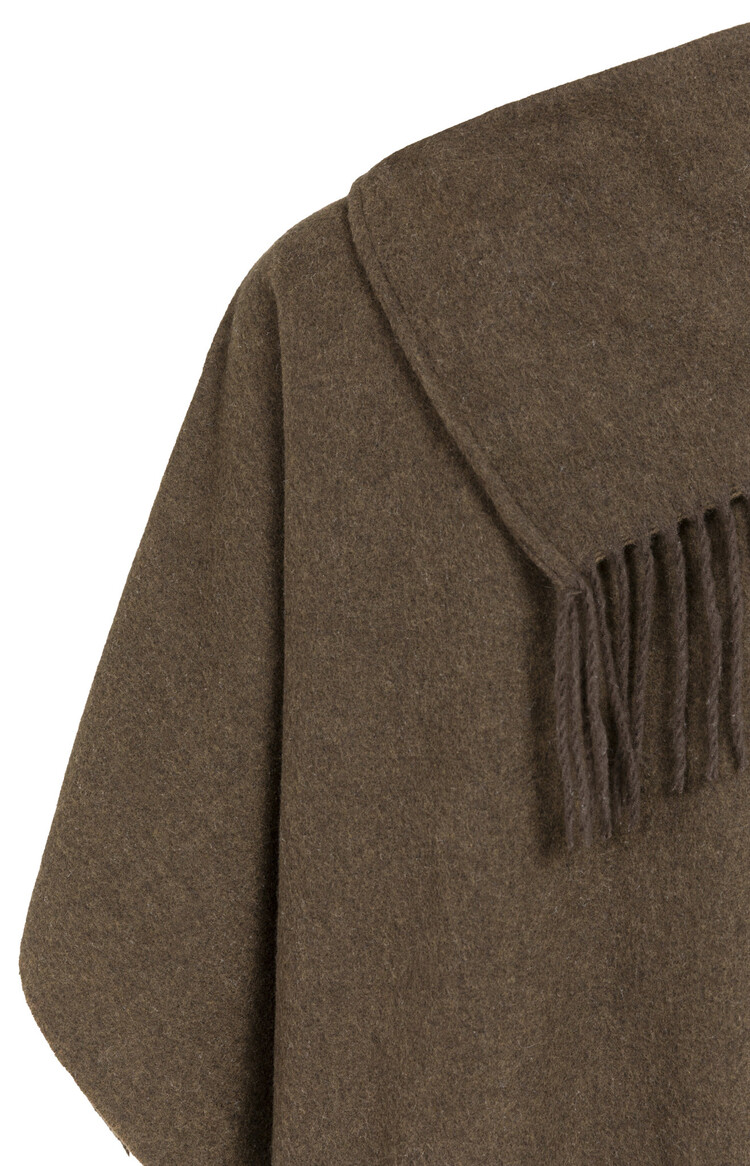 Yaya Poncho with Twisted Self Fringes Slate Black Brown