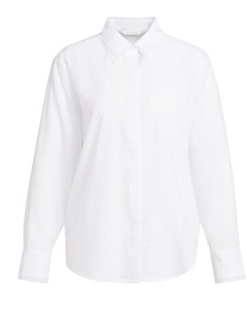 Yaya Blouse with Collar Detail Pure White