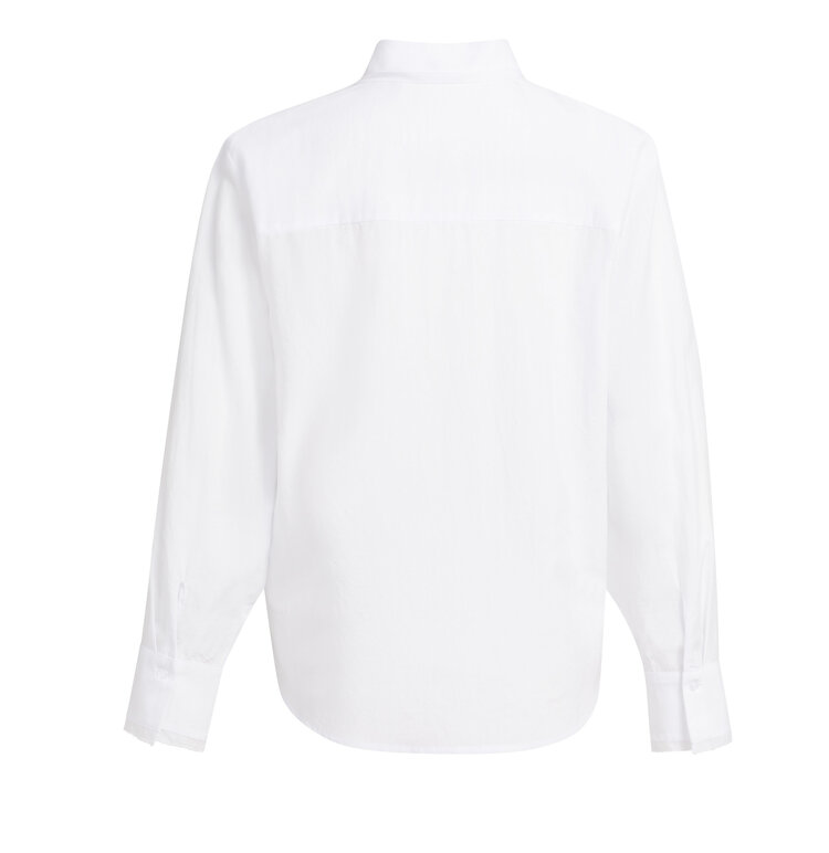 Yaya Blouse with Collar Detail Pure White