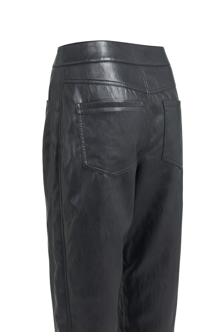 Yaya Faux Leather Carrot Fit Trousers Hole Black