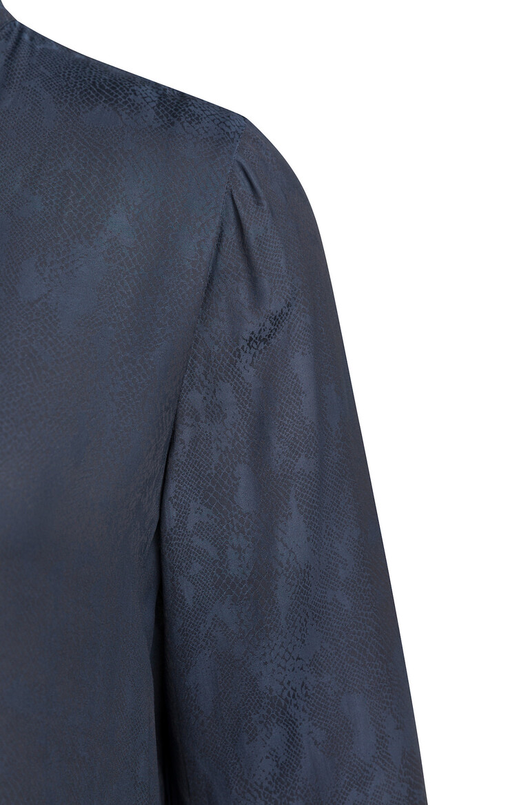 Yaya Long Sleeve Top with Ruffles Cat Black Dessin