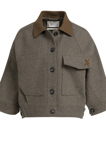 Yaya Oversized Wool Mix Jacket Grey Melange