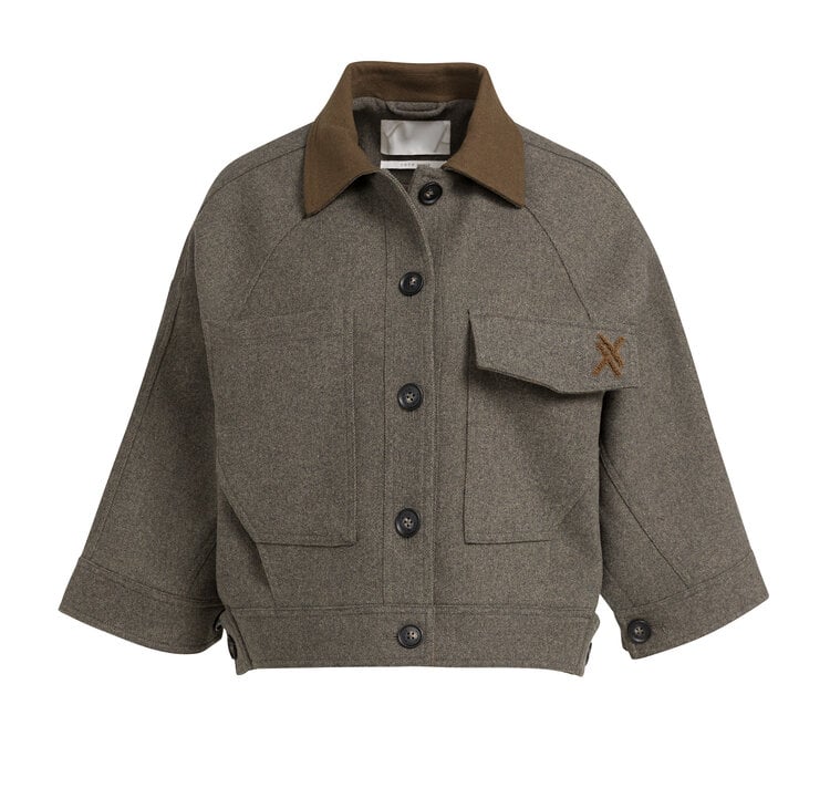 Yaya Oversized Wool Mix Jacket Grey Melange