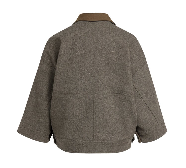 Yaya Oversized Wool Mix Jacket Grey Melange