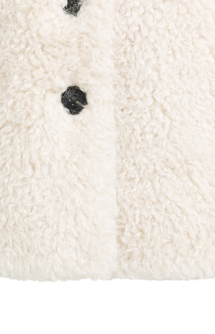 Yaya Oversized Faux Fur Short Jacket Bleached Sand Beige