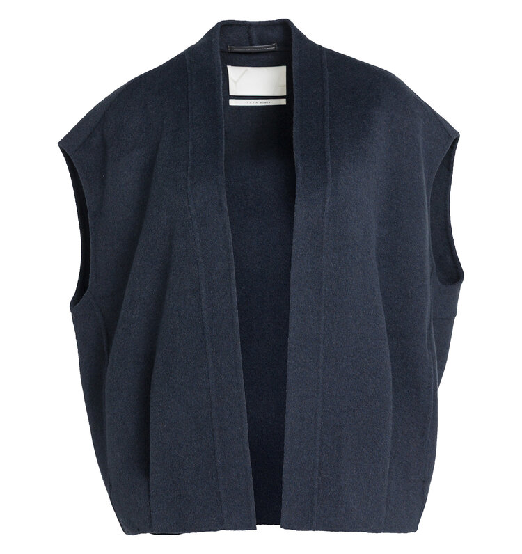 Yaya Oversized Woolmix Woven Bodywarmer Cat Black Melange