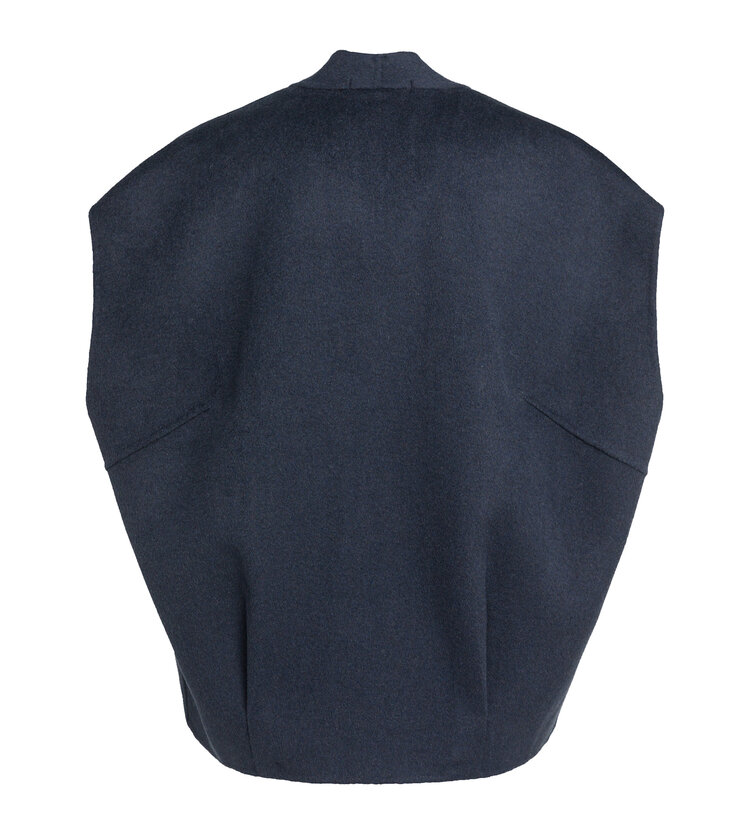 Yaya Oversized Woolmix Woven Bodywarmer Cat Black Melange
